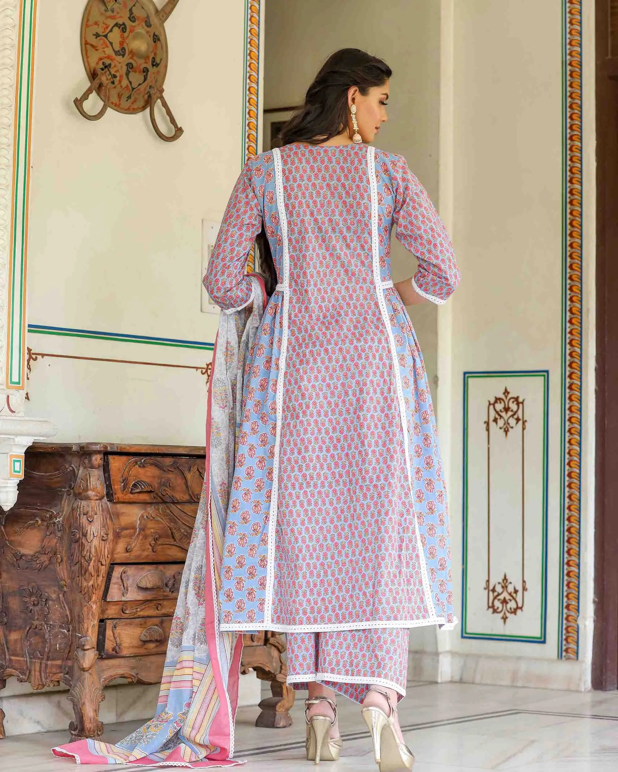 NITI HAND-BLOCK PRINTED SUIT SET