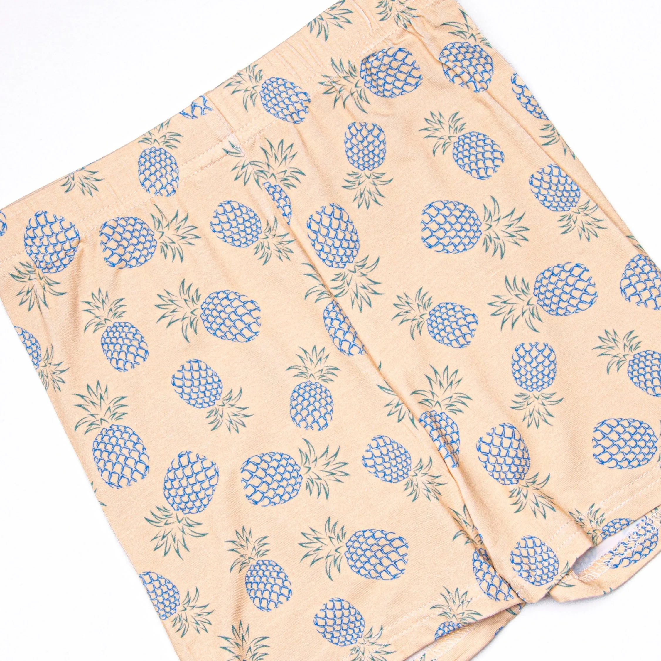 No Dole Days Bamboo Pajama Short Set, Yellow and Blue