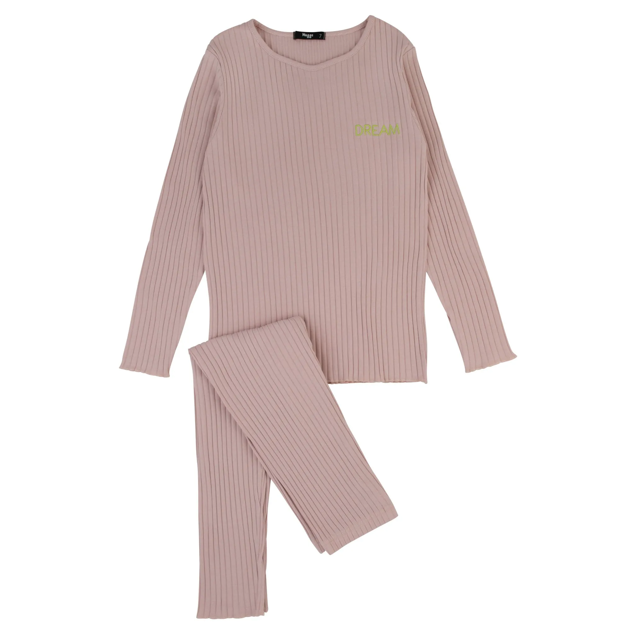 Noggi Pink Ribbed Dream Loungewear Set