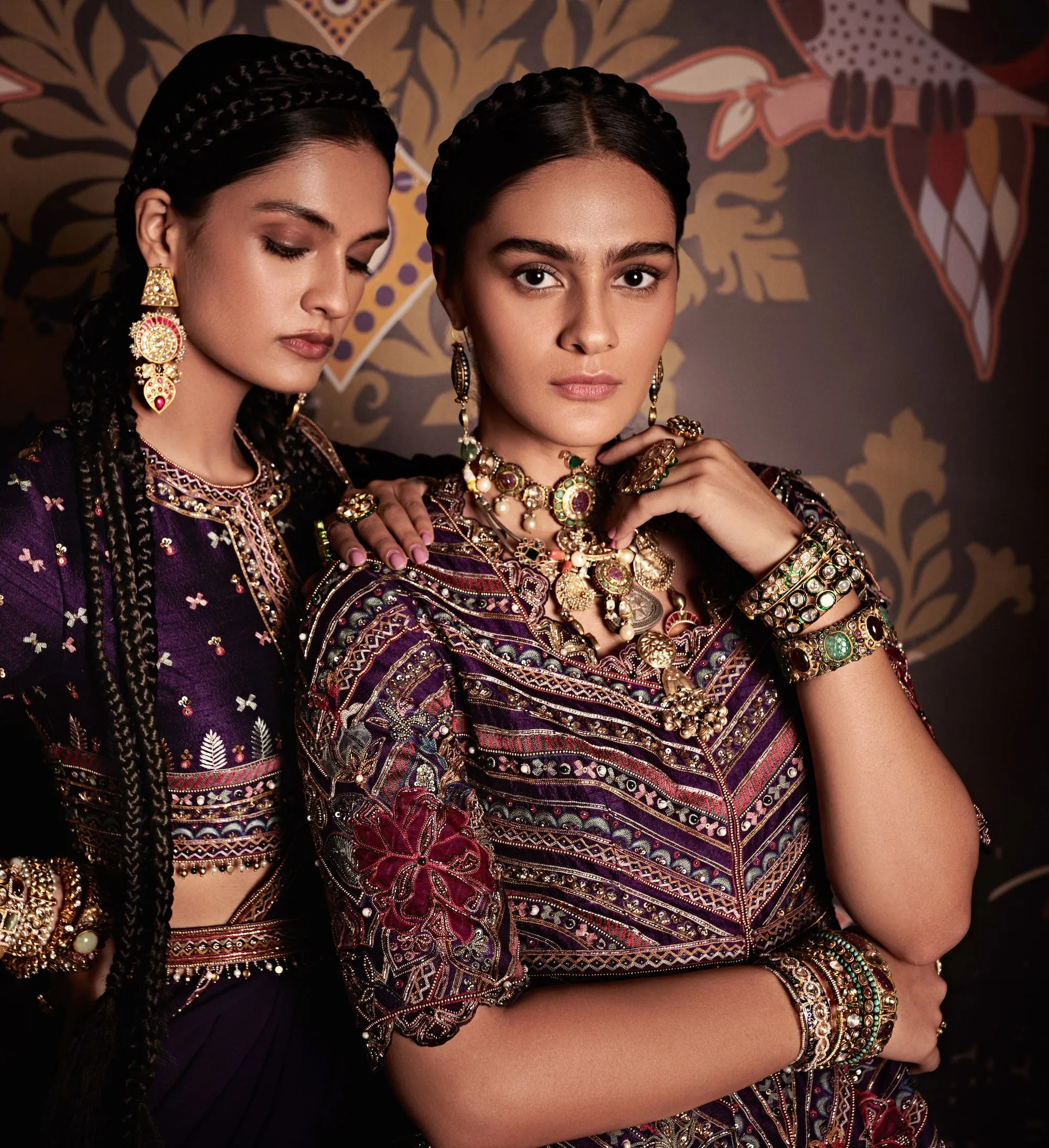 Noorien Purple Embroidered Lehenga Set