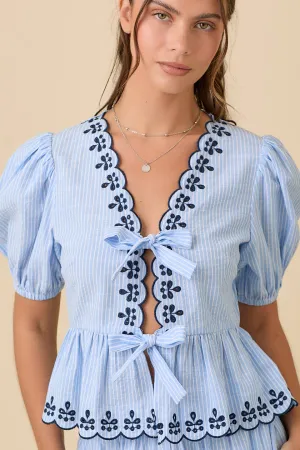 Nora Top in Baby Blue