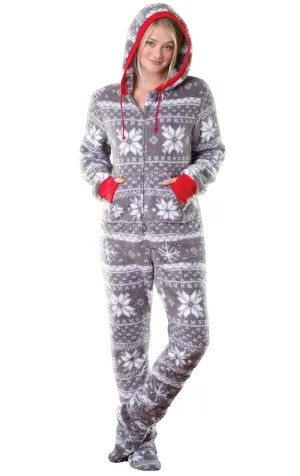 Nordic Fleece Hoodie-Footie Onesie Pajamas - Pet & Owner