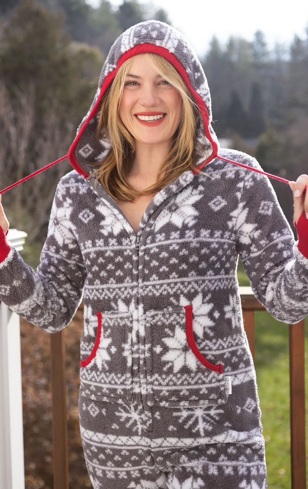Nordic Fleece Hoodie-Footie Onesie Pajamas - Pet & Owner