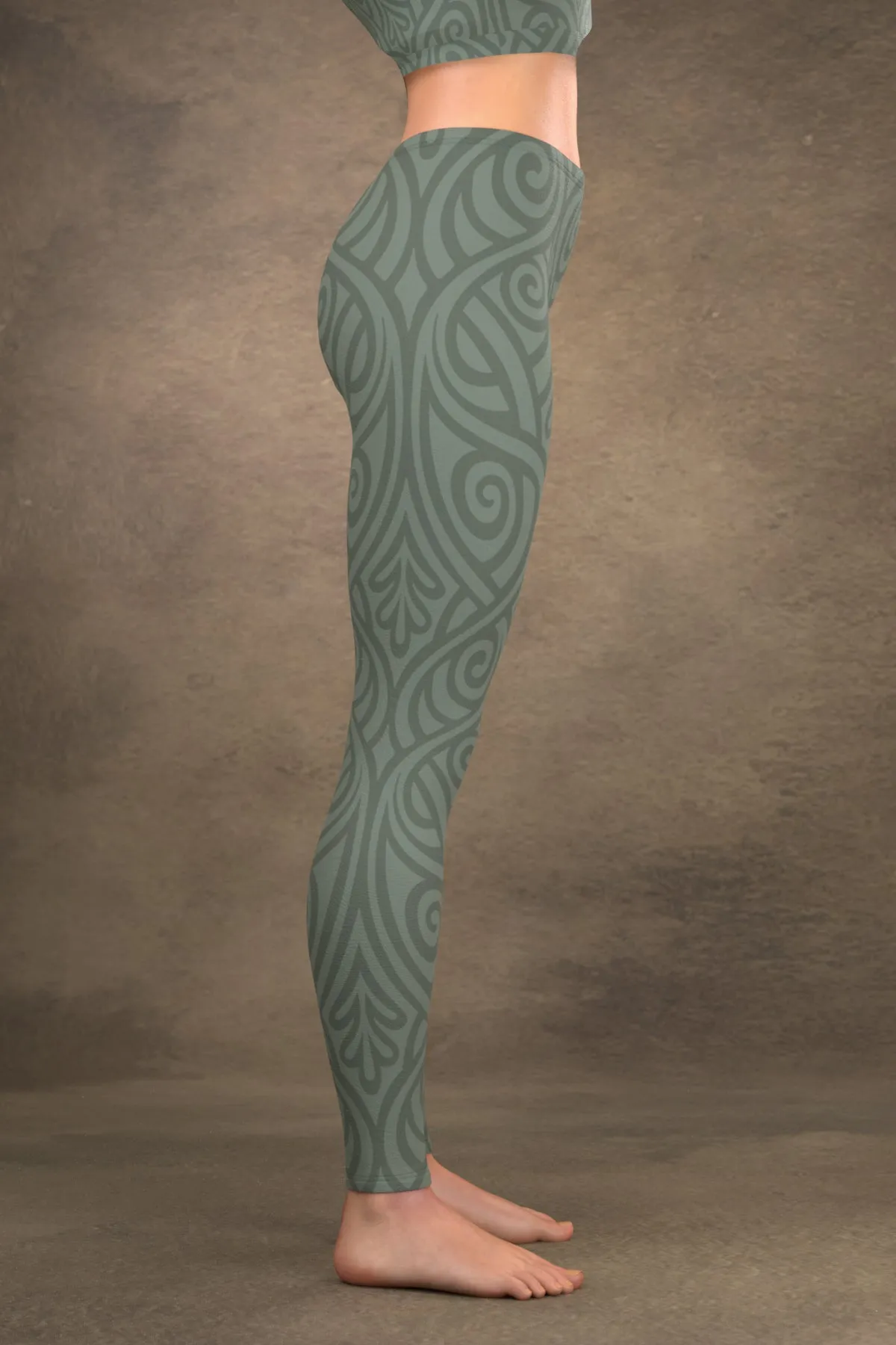 Nouveau Bands Leggings: Sage