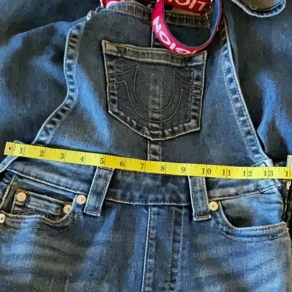 NWOT  True Religion  Skinny Denim overalls. RN112790 202206   Red Straps SzXS