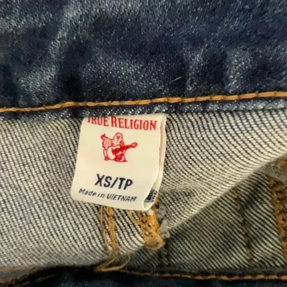 NWOT  True Religion  Skinny Denim overalls. RN112790 202206   Red Straps SzXS