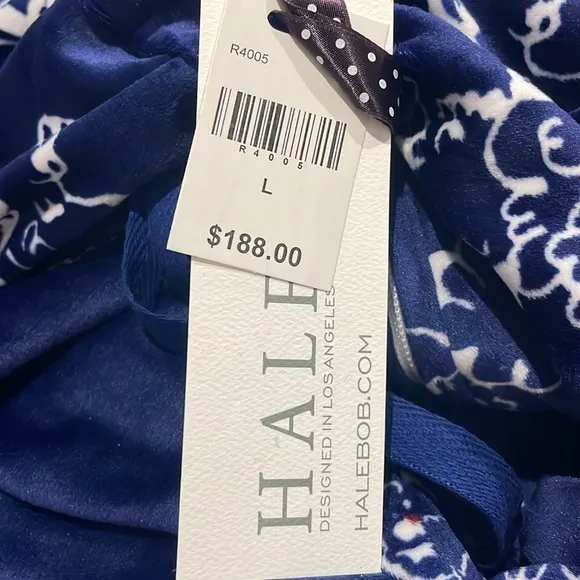 NWT Hale Bob Onesie Zip UpHoodie Pajamas with Poodle Print Sz Large $188