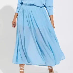 NWT Torrid Maxi Chiffon Undershort Skirt Blissful Blue Torrid Size 4X