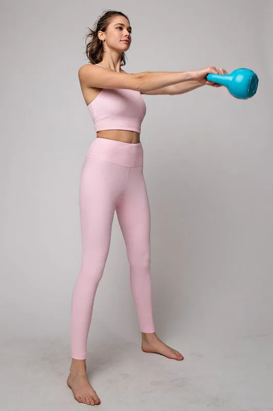 NYLON RIB YOGA LEGGINGS