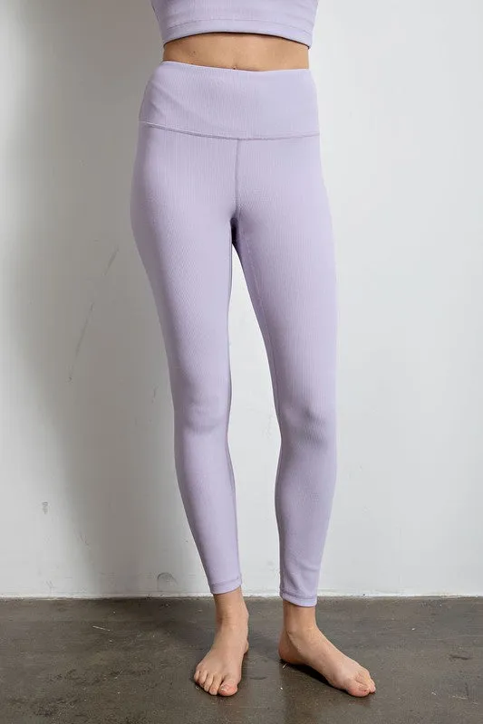 NYLON RIB YOGA LEGGINGS