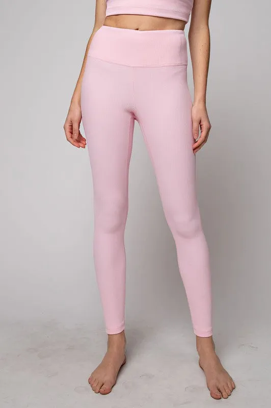 NYLON RIB YOGA LEGGINGS