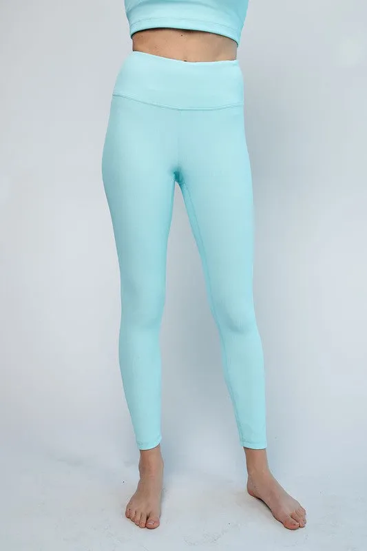 NYLON RIB YOGA LEGGINGS