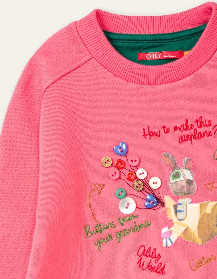 OILILY Hug Girls Pink Rabbit Sweater - CLEARANCE SALE