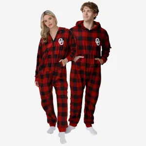 Oklahoma Sooners Plaid One Piece Pajamas