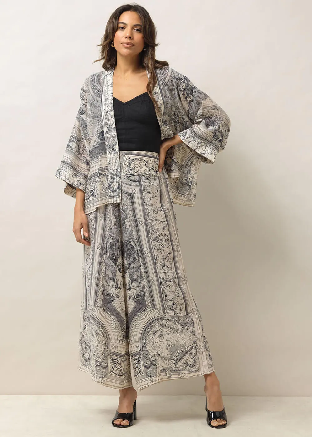 One Hundred Stars Cherub Crepe Palazzo Trousers Natural