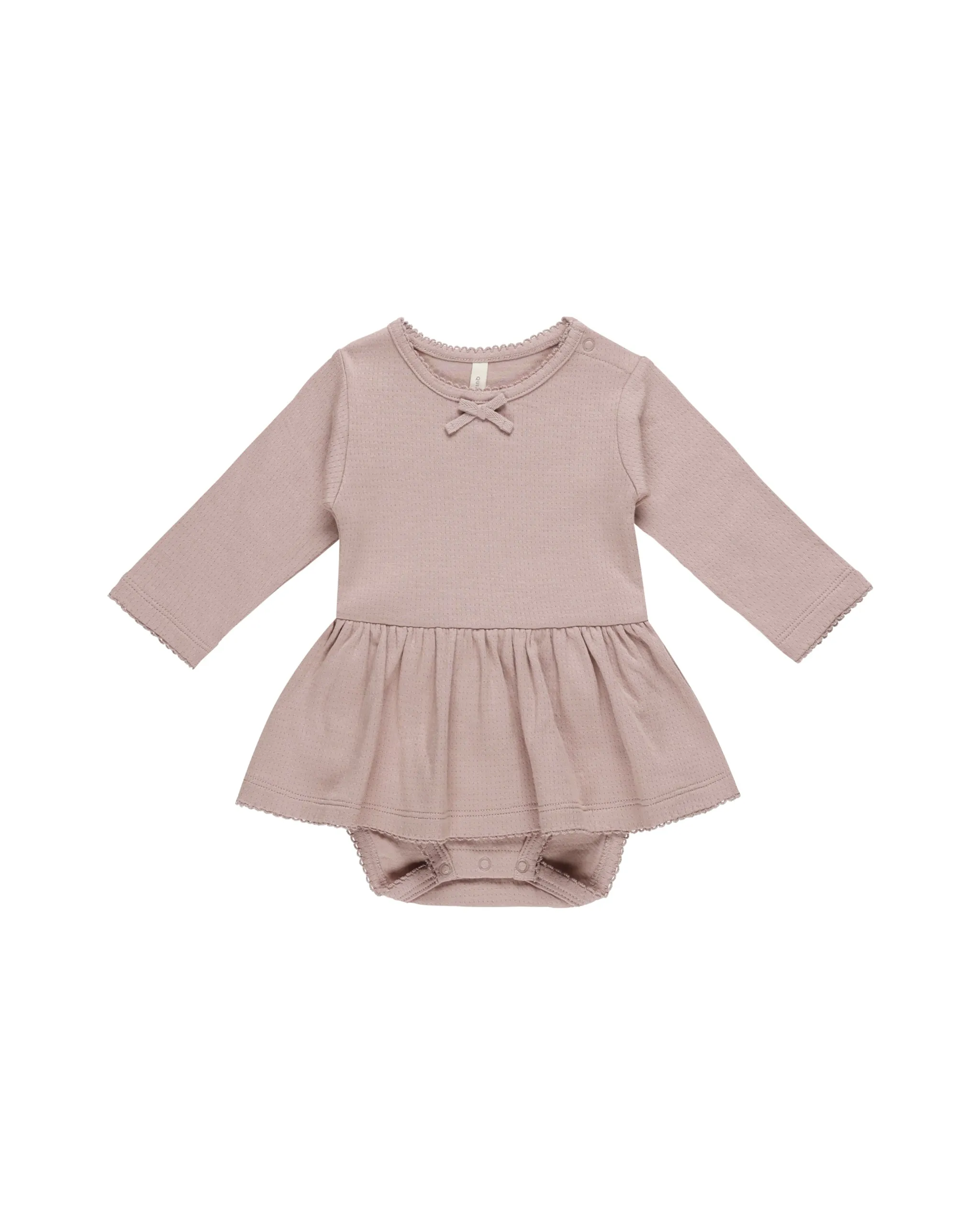 ORGANIC Pointelle Skirted Bodysuit || Mauve