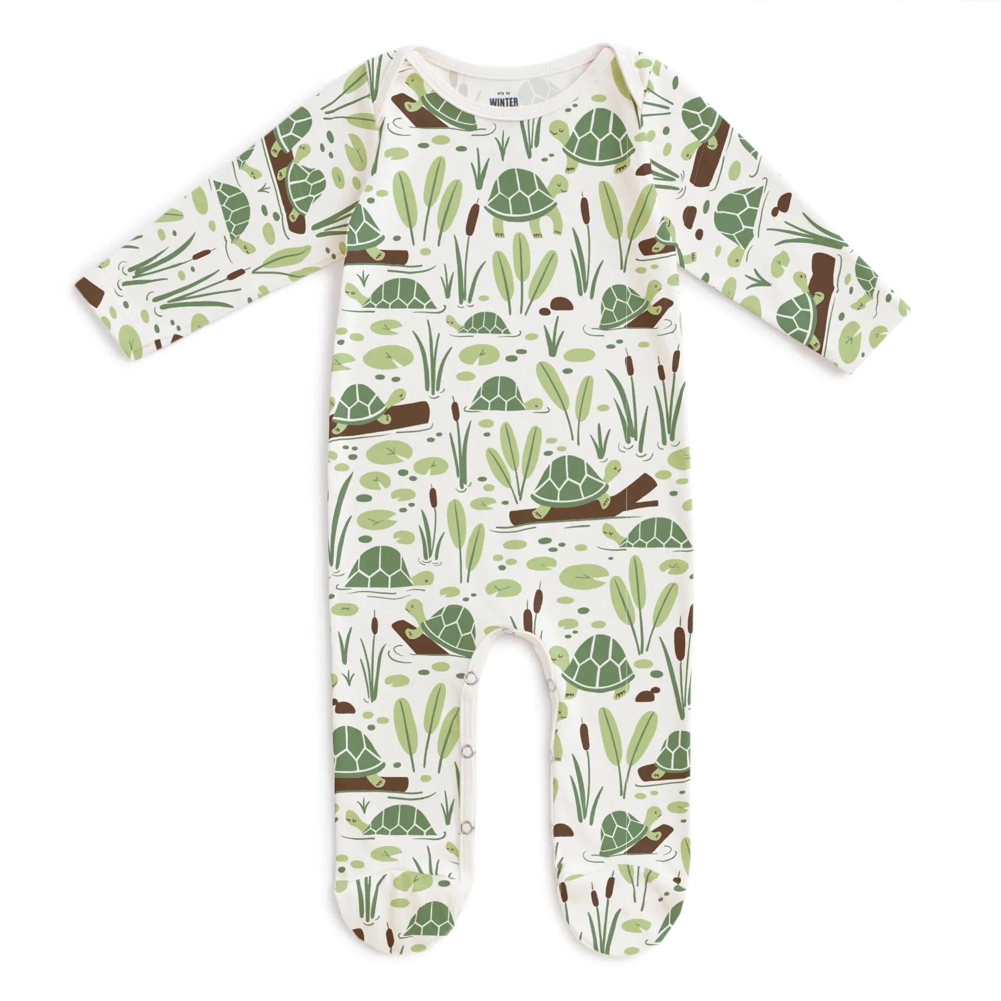 Organic Turtles Footed Romper