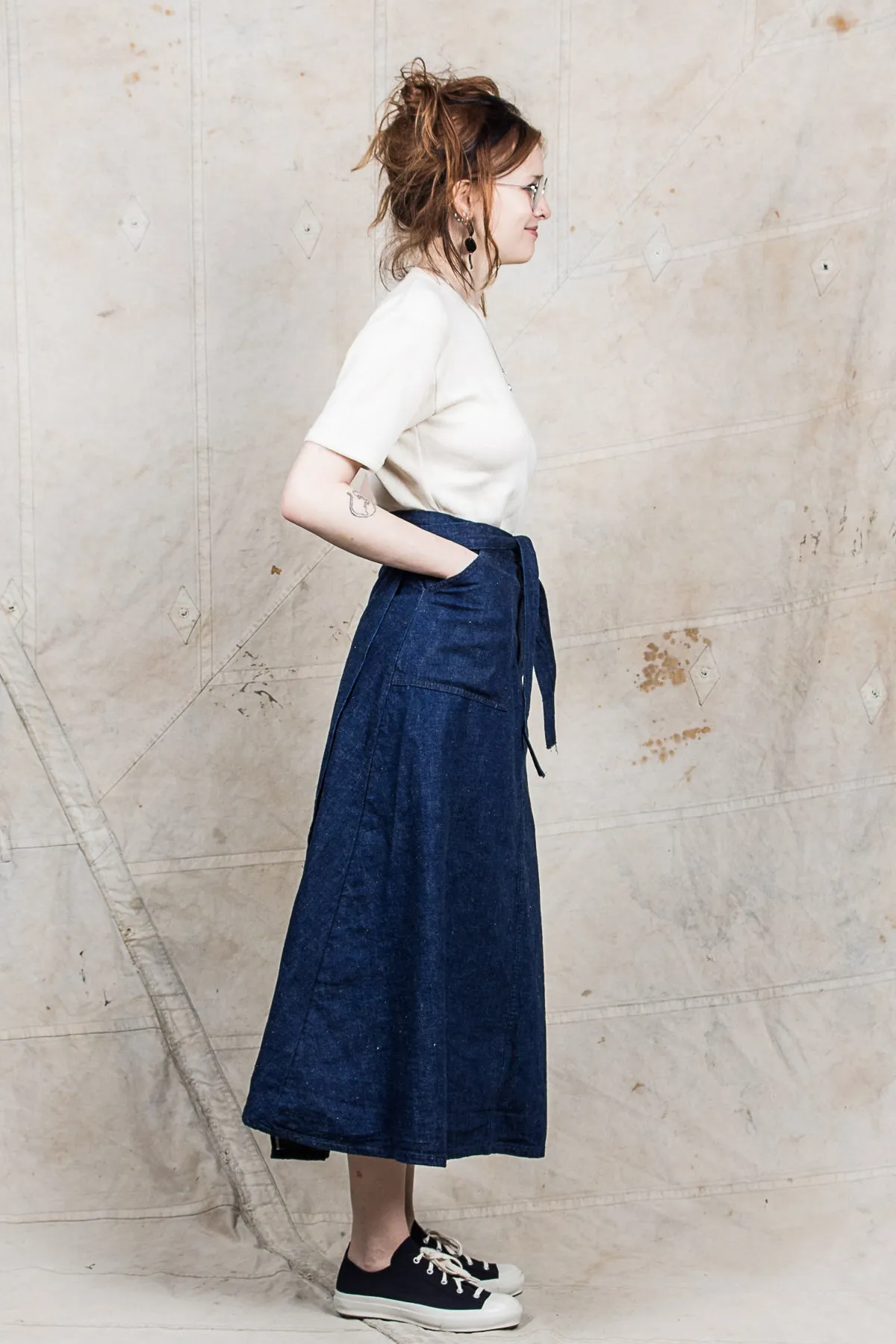 OrSlow 4014 Women's Denim Wrap Long Skirt