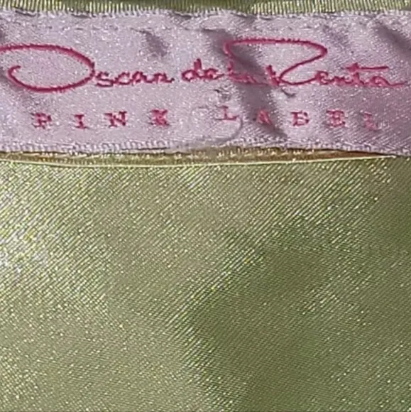 Oscar De La Renta Pink Label Pajama Set Green‎ Medium Satin Silky Tank Capris