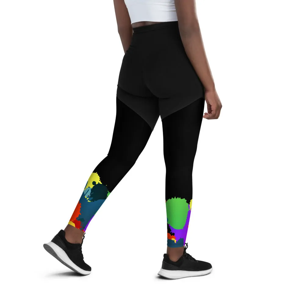 Paint Splashed Bojoul Luxury Compression Sports Leggings