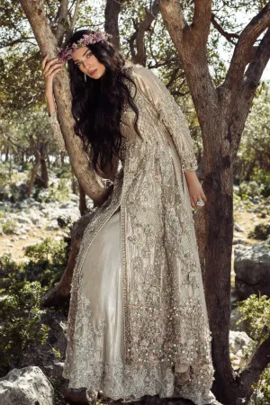Pakistani Bridal Maxi in Ivory Color #C2072