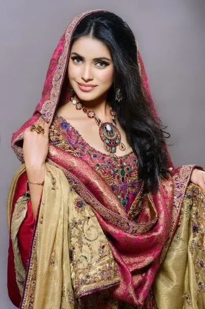 Pakistani Bridal Open Style Maxi in Pink Color #N7077