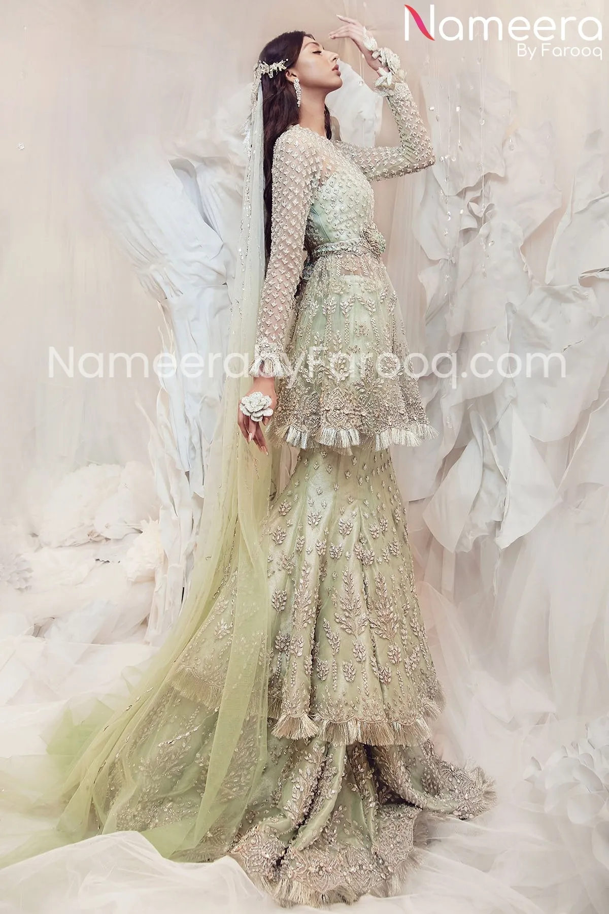 Pakistani Designer Regalia in Peplum Lehenga #BN167