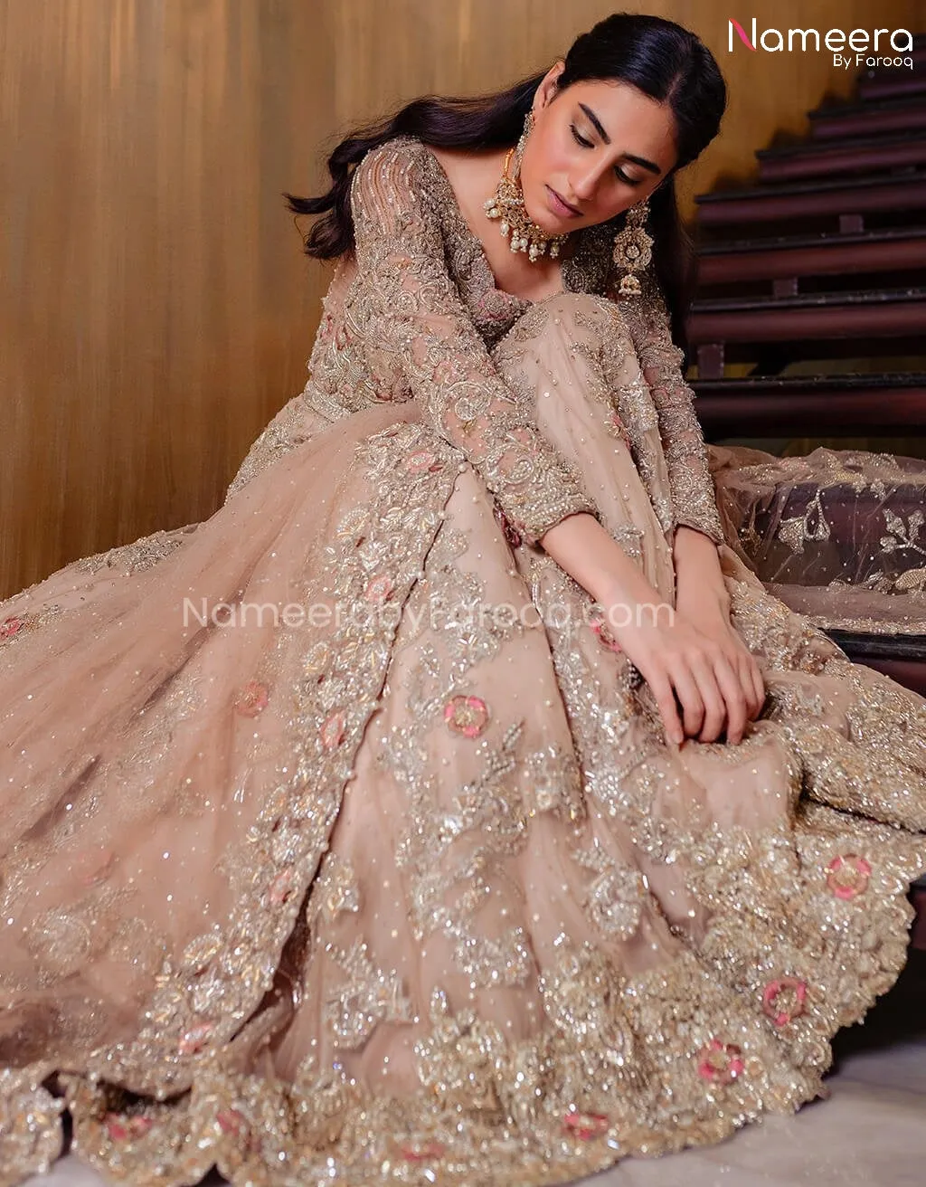 Pakistani Maxi Bridal Dress with Embroidery #BB257