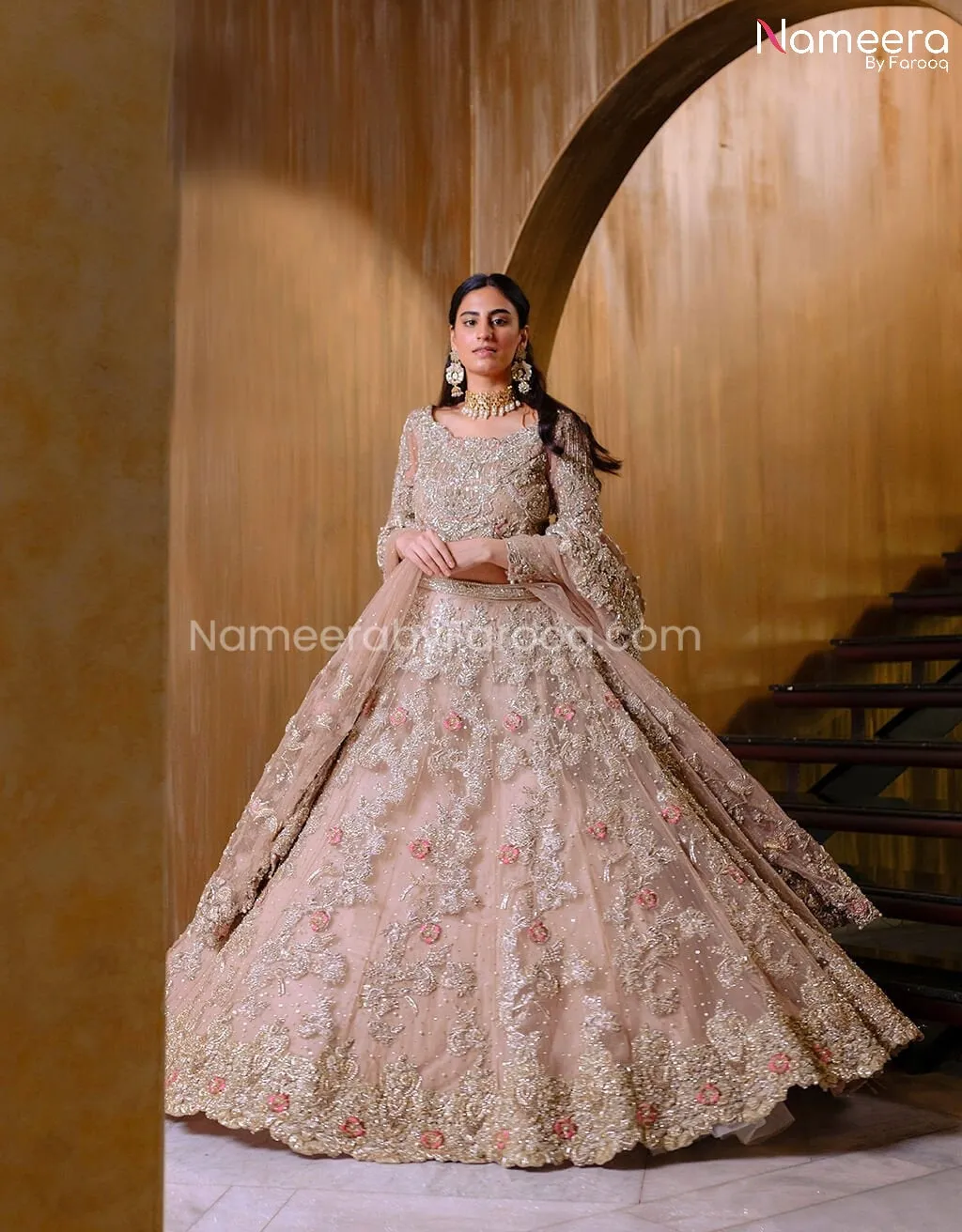 Pakistani Maxi Bridal Dress with Embroidery #BB257