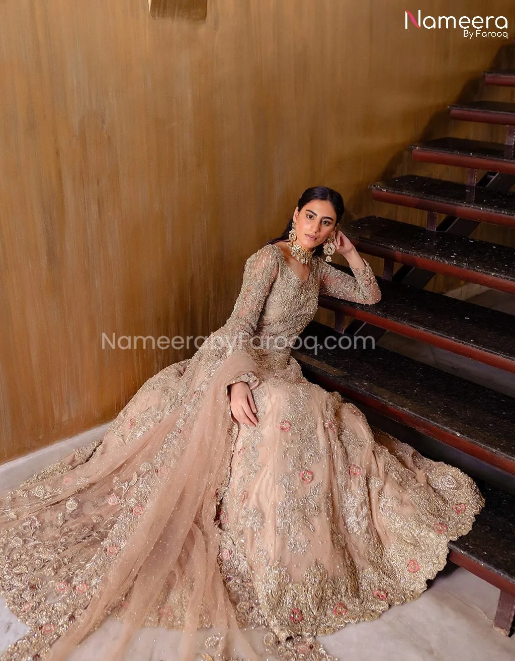 Pakistani Maxi Bridal Dress with Embroidery #BB257