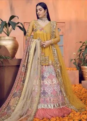Pakistani Mehndi Lehnga Shirt for Girls #N7015