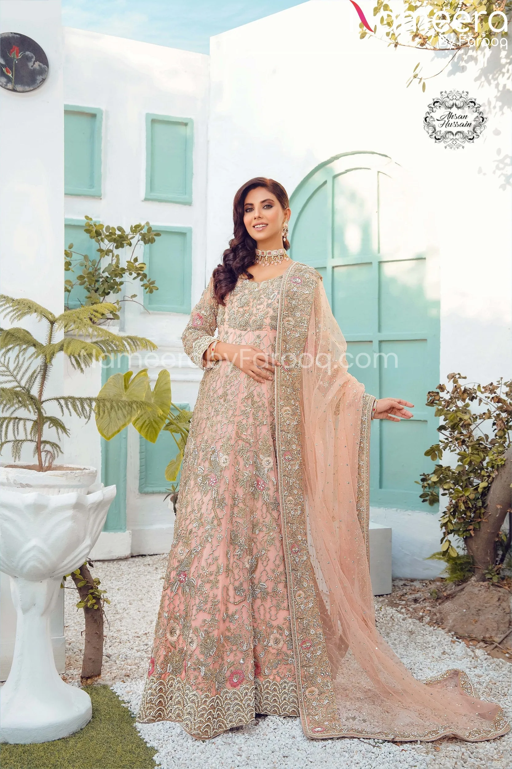 Pakistani Wedding Maxi Dress for Bride Online #BR142