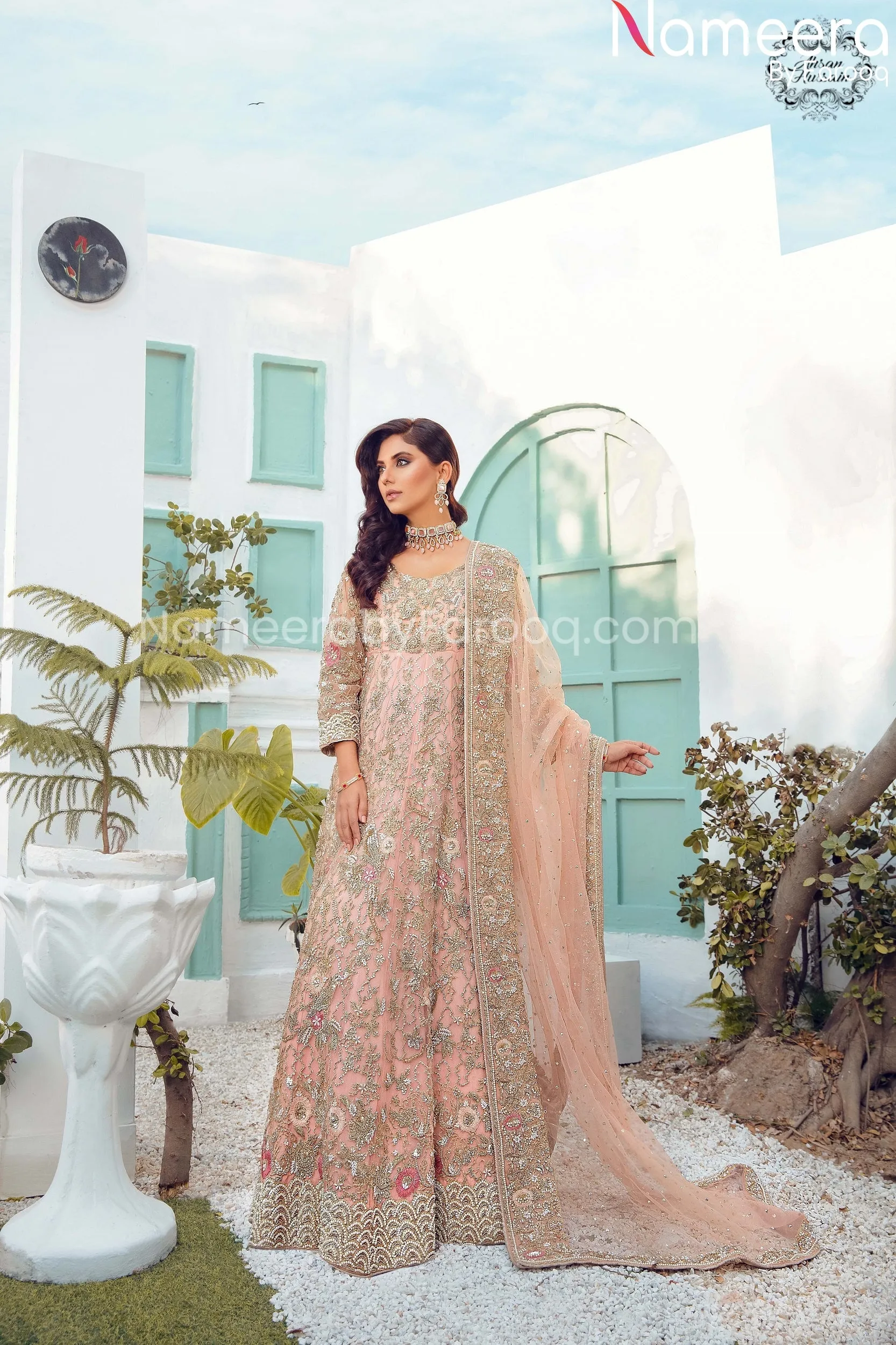 Pakistani Wedding Maxi Dress for Bride Online #BR142