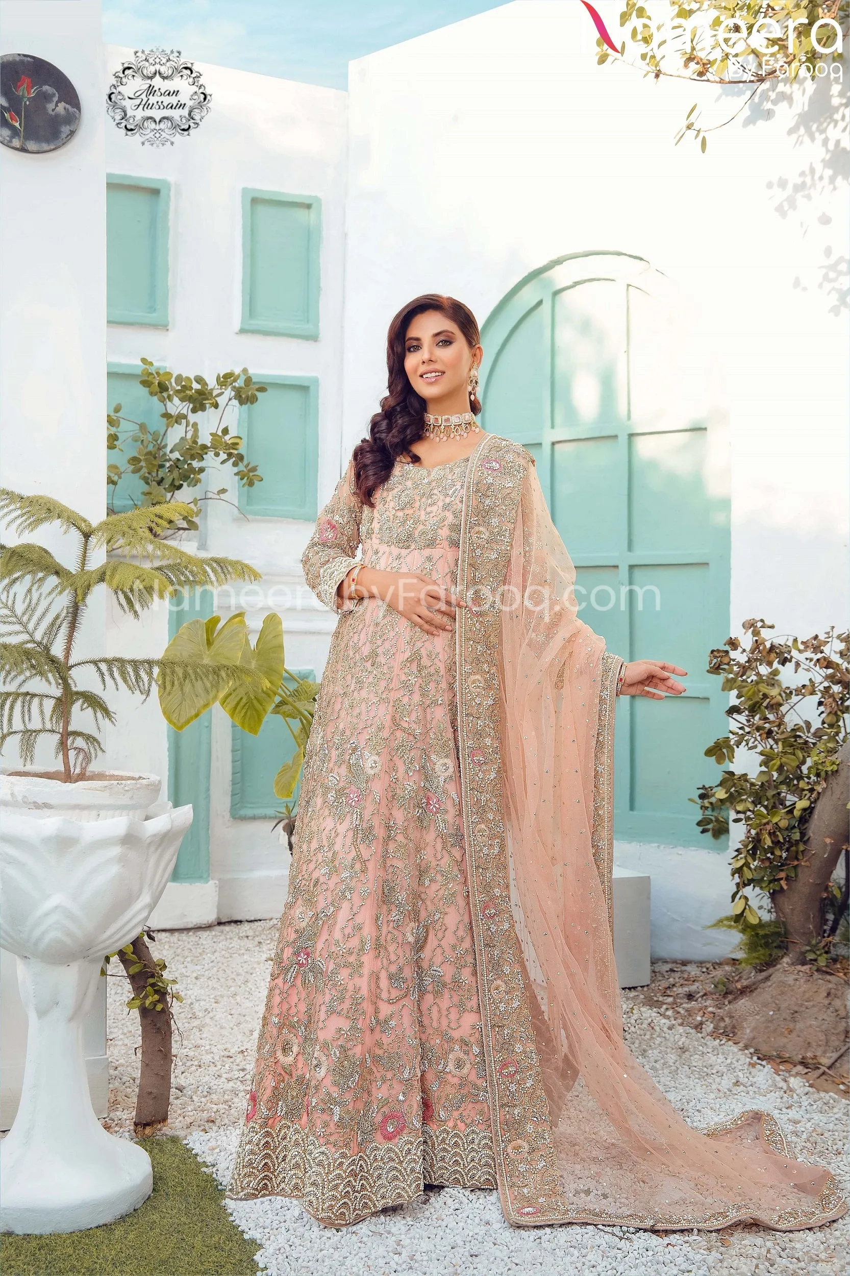 Pakistani Wedding Maxi Dress for Bride Online #BR142