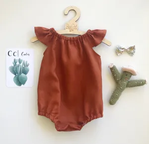 Paprika Linen Romper or Swing Top