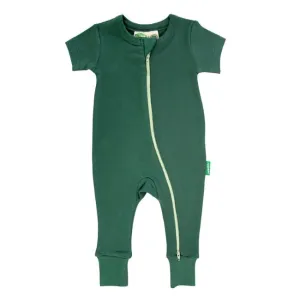 Parade Organics Signature Short Sleeve Romper - Emerald