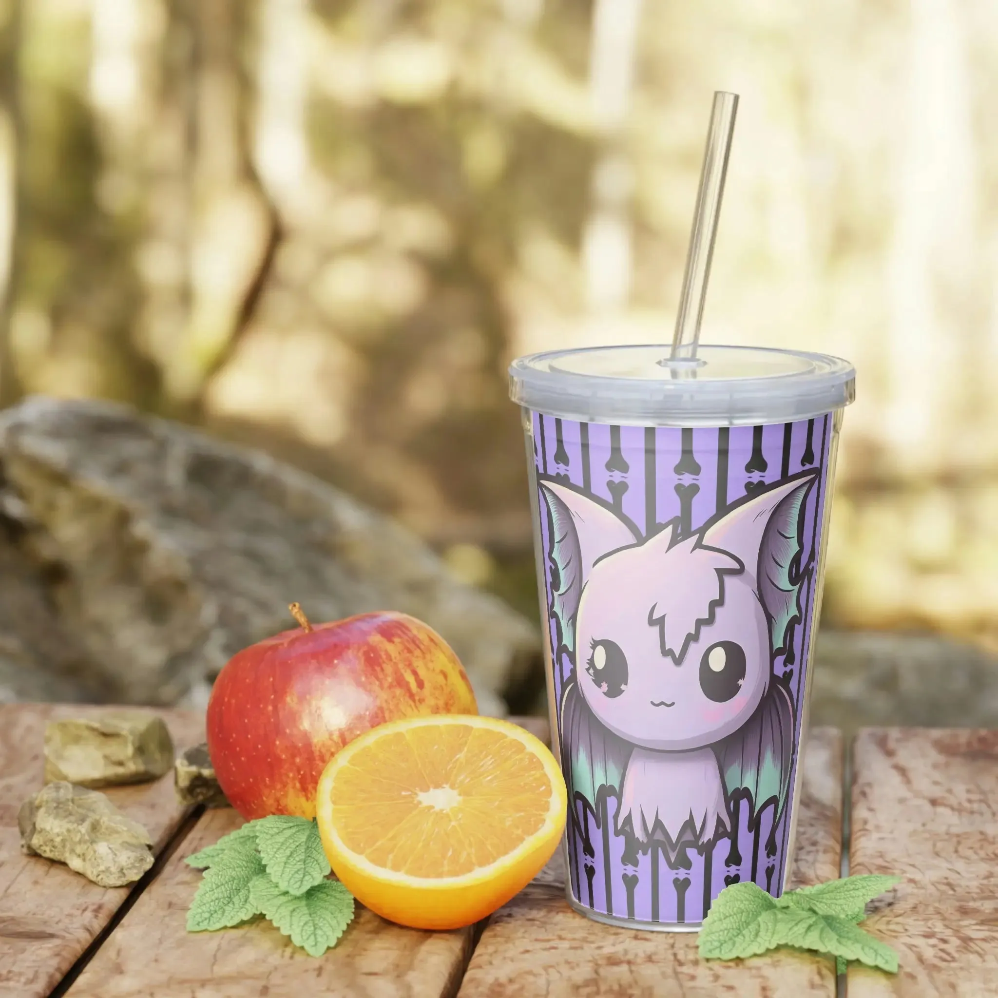 Pastel Goth Bat Purple Tumbler