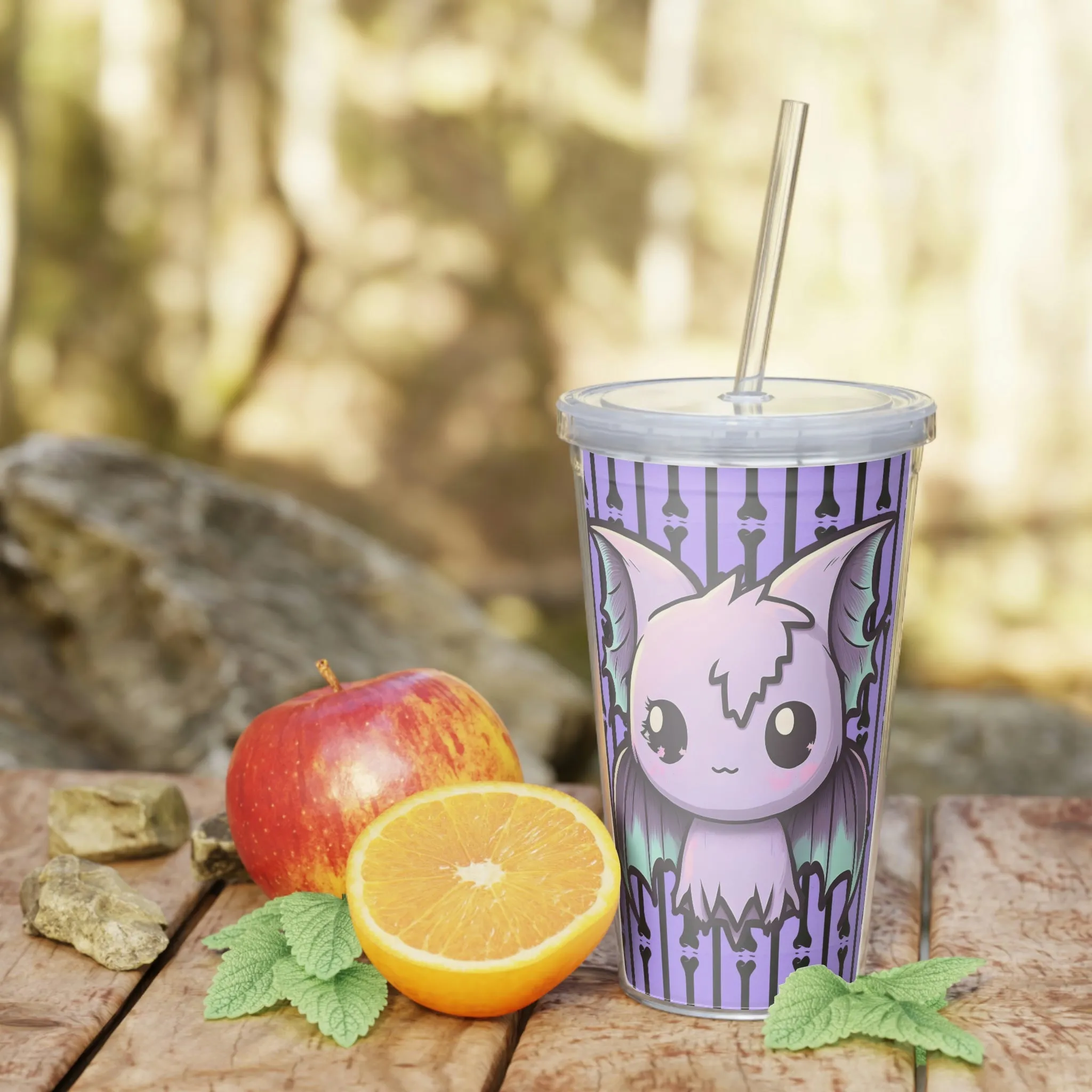 Pastel Goth Bat Purple Tumbler