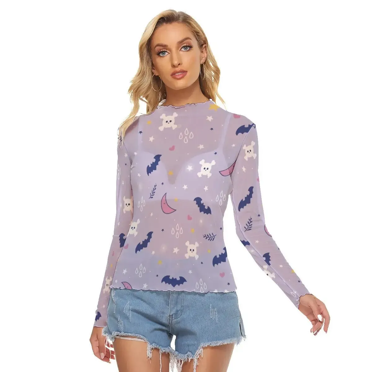 Pastel Goth Moonlit Mesh Top