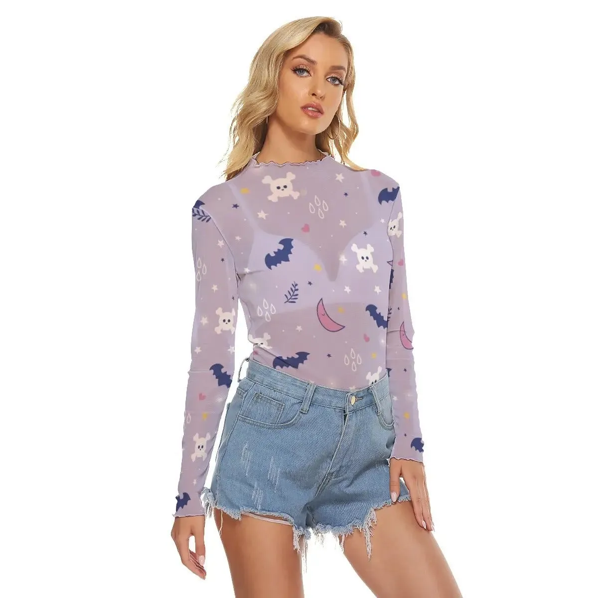 Pastel Goth Moonlit Mesh Top