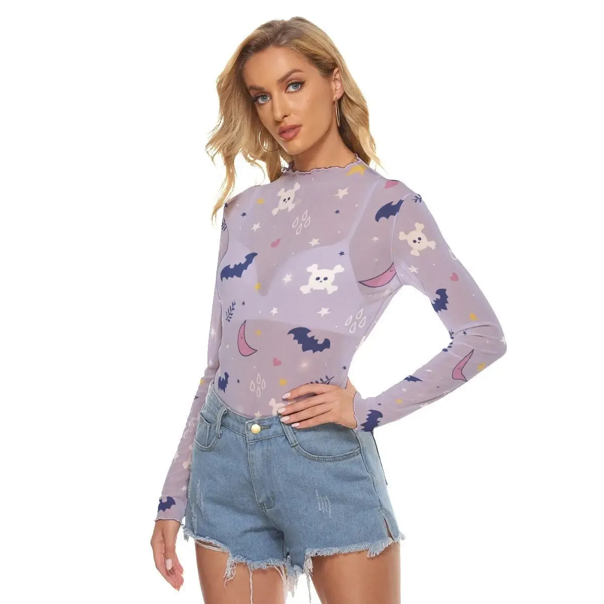 Pastel Goth Moonlit Mesh Top