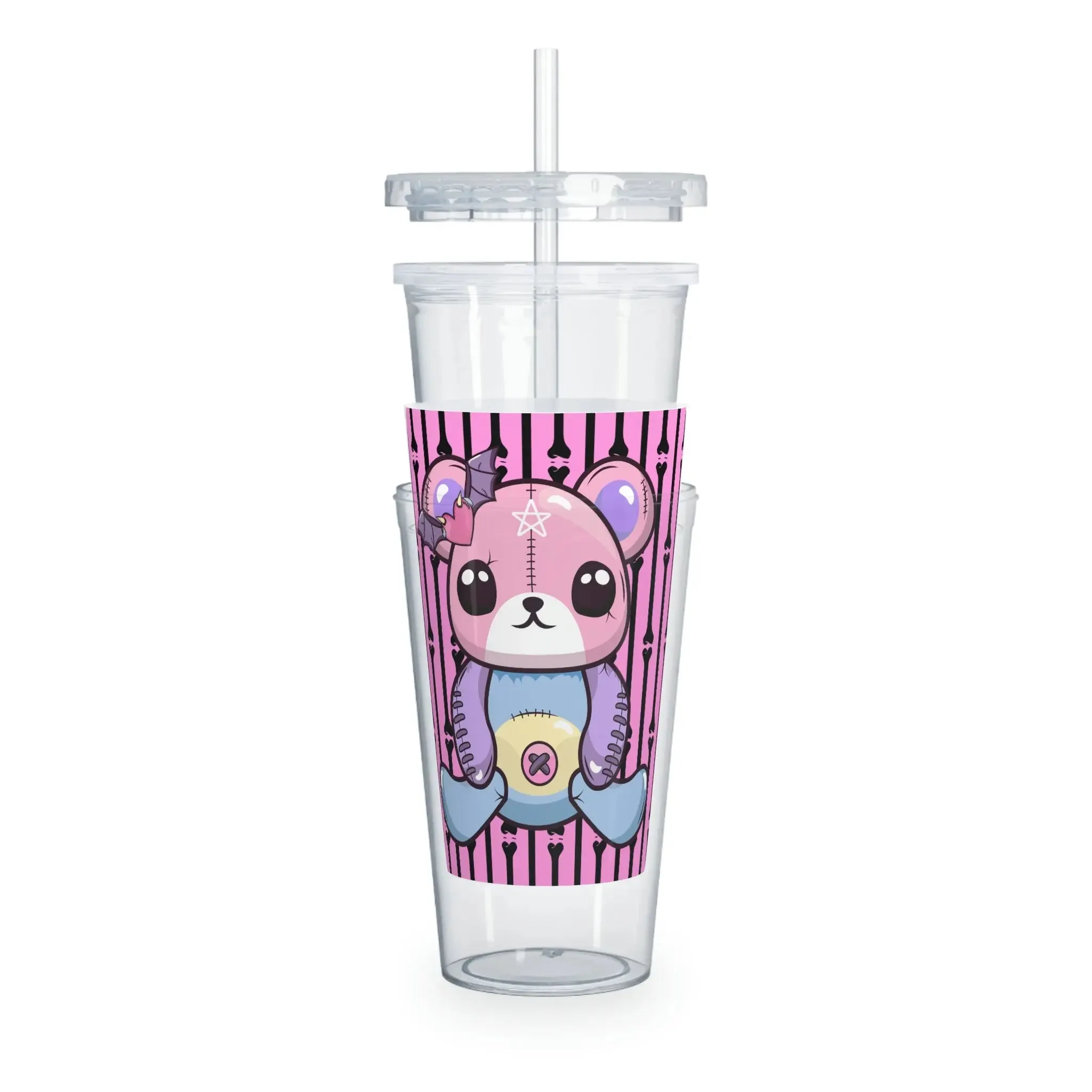 Pastel Goth Stitch Bear Tumbler