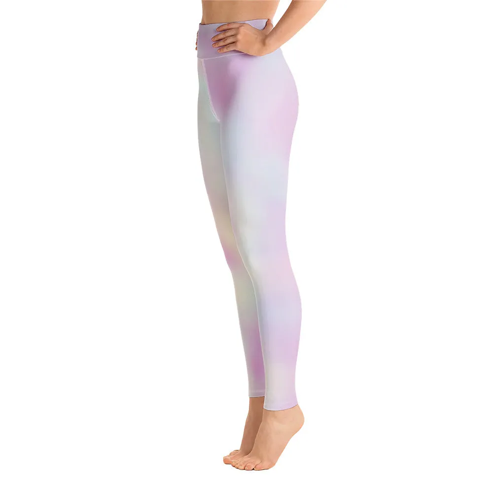 pastel tie-dye high-waisted leggings