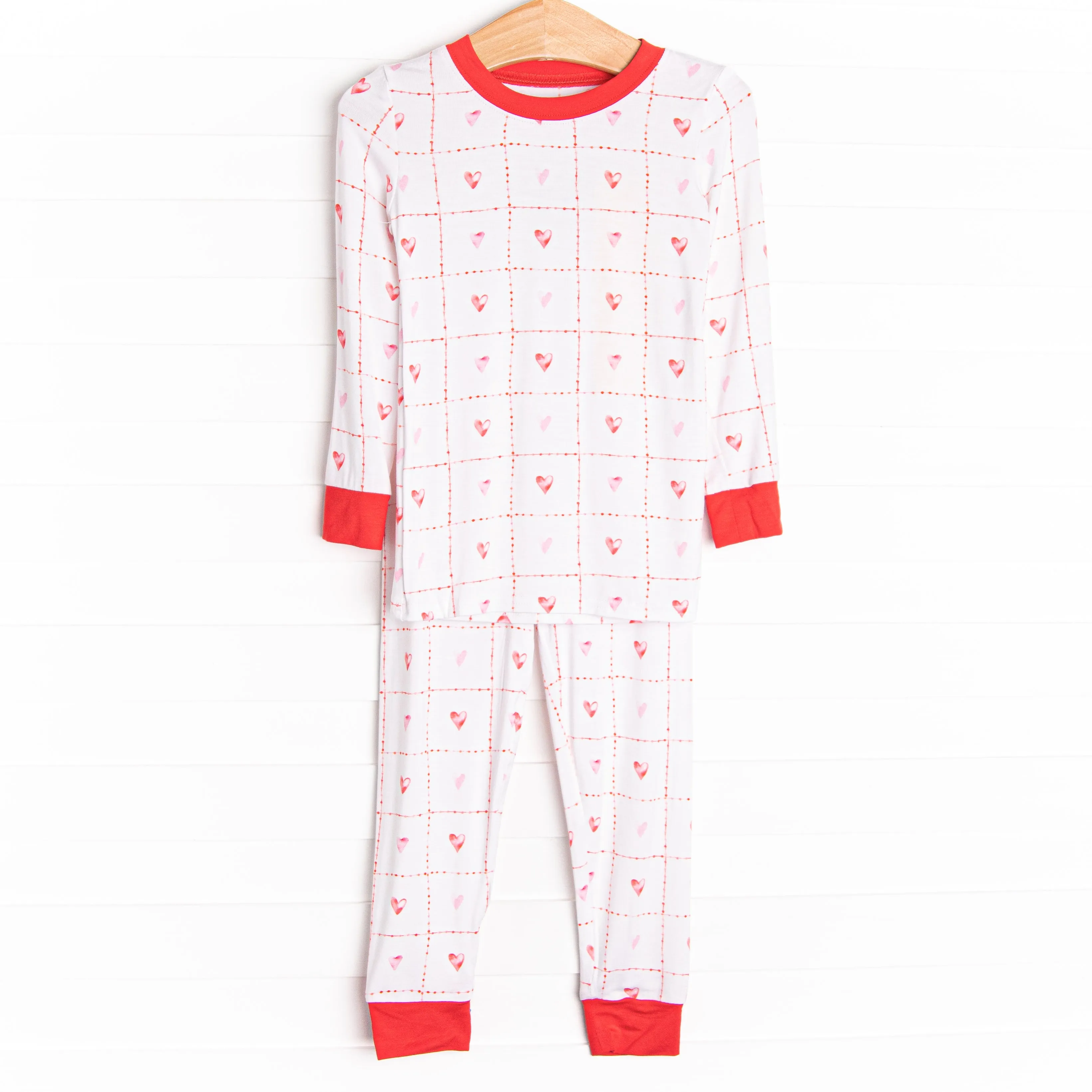 Patchwork Promise Bamboo Pajama Set, Red