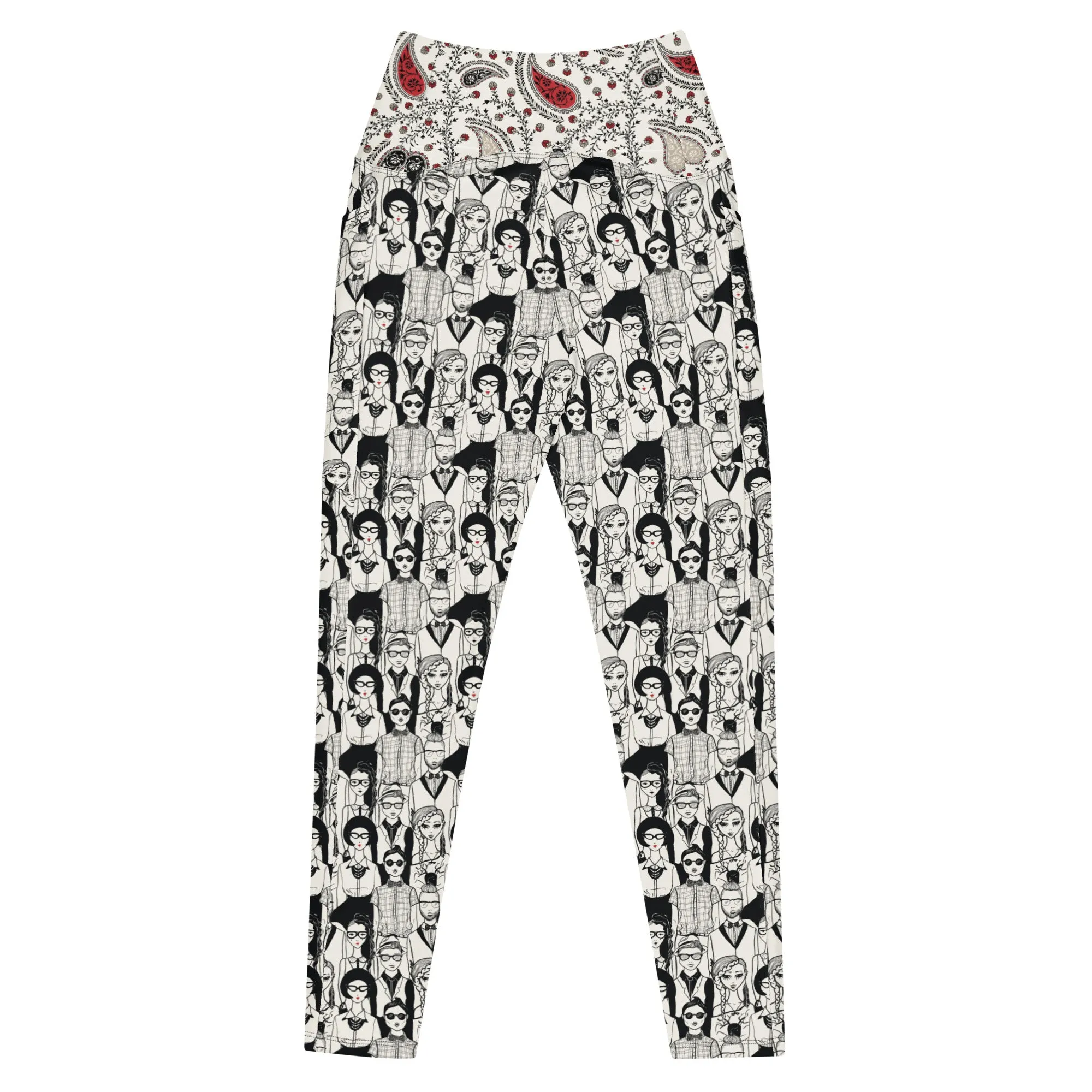 People and Paislies Leggings with pockets