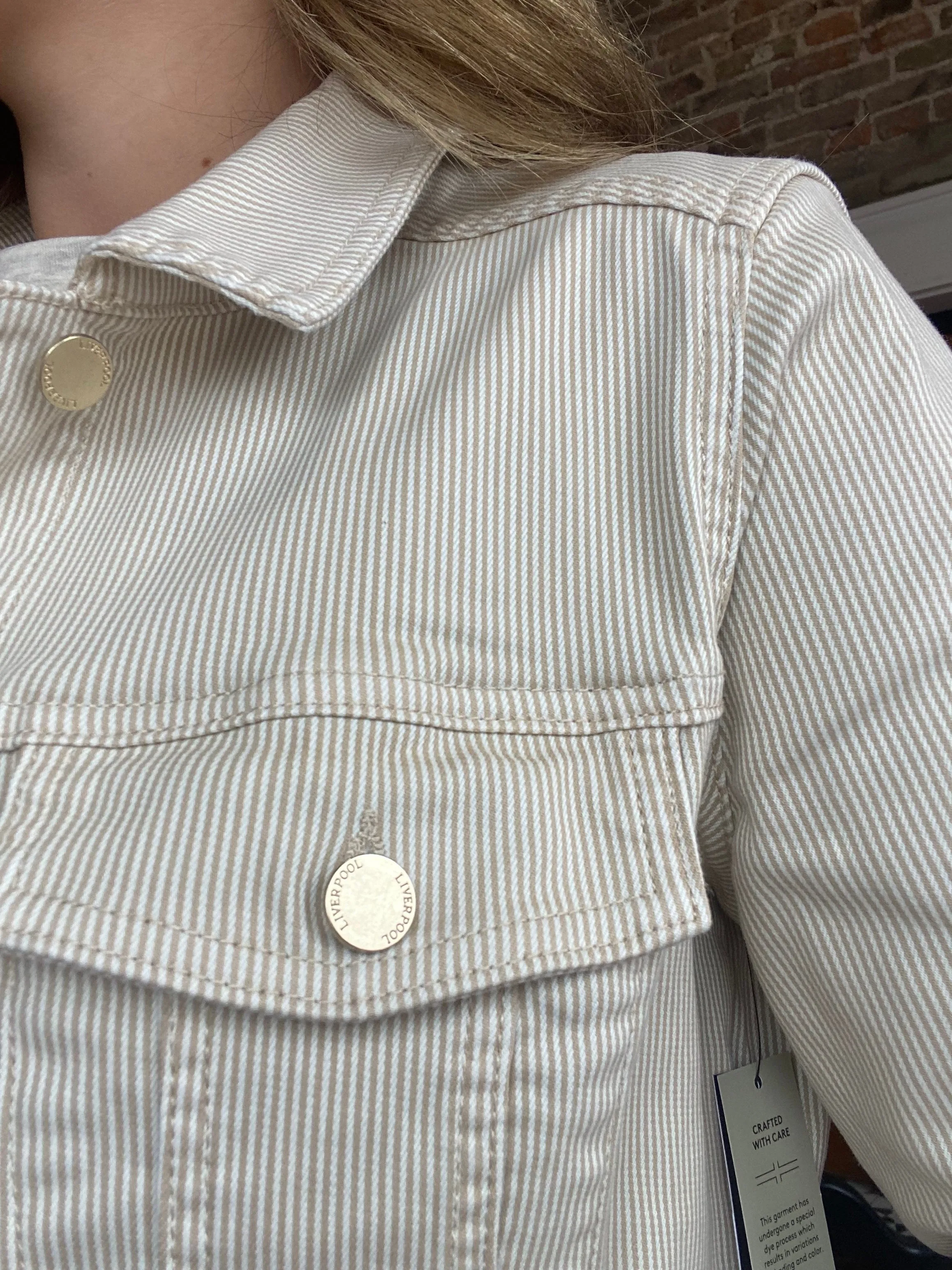 Peplum Jacket Cappucino Stripe