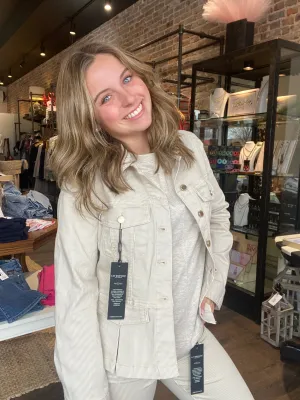 Peplum Jacket Cappucino Stripe