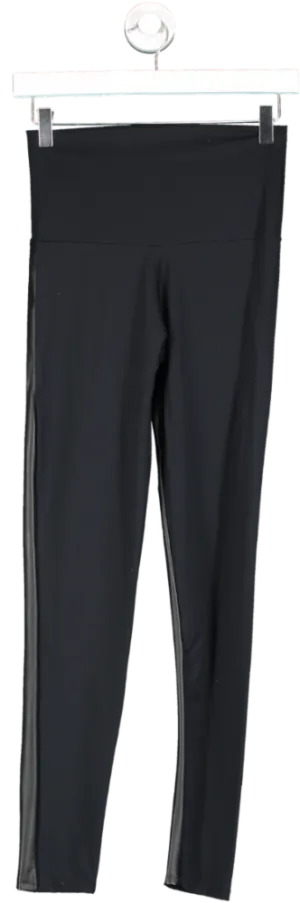 Perff Studio Black Faux Leather Detail Leggings UK S
