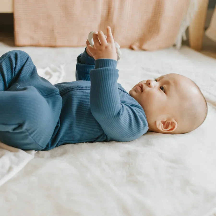 PETIT LEM- BABY COBALT MODAL RIB SLEEPER