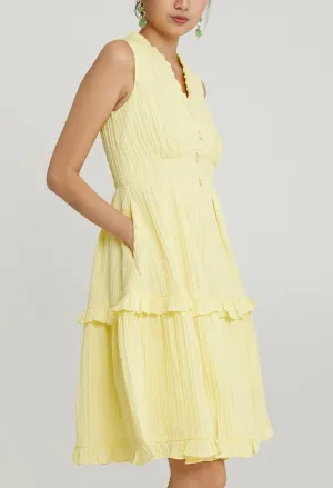 Petite Ruffled Midi Dress